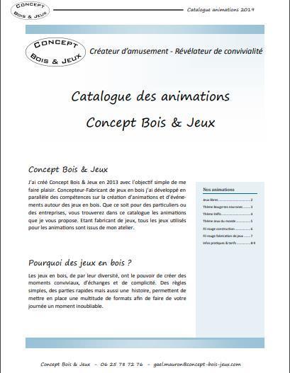 CBJ catalogue Animations sommaire